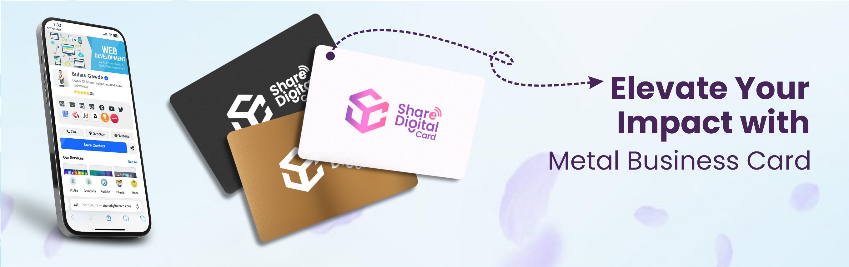 digital visiting card website combo offer